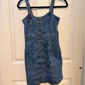 white christmas dresses Z Supply Angel Eyes Denim Midi Dress In Medium Wash Cotton main image 0